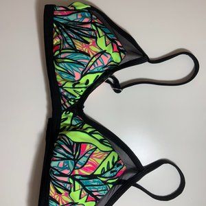 Green Printed Swim Top